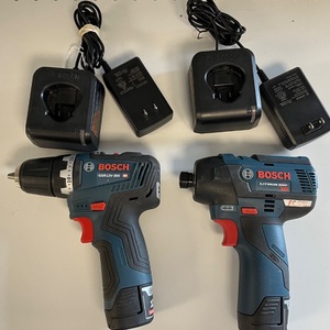 Bosch 2PC 12V Set (Drill/Driver) two batteries, two chargers 