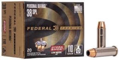 38SPCL "LOW RECOIL" FEDERAL HYDR-SHOK 110Gr. (20Rds)