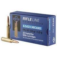 6.5X52 CARCANO 139Gr. FMJ BT PPU RIFLE LINE (20RDS)