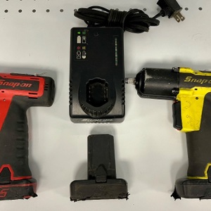 Snap-On 2 pc set  3/8" impact, and driver) 3 batteries & charger 