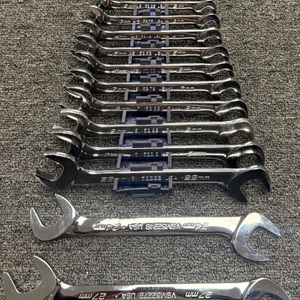 14 pc Metric Four-Way Angle Head Open-End Wrench Set (10–27 mm)
