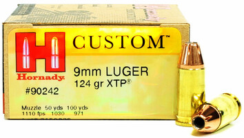 HORNADY CUSTOM 9MM (124GR) XTP (1110FPS)